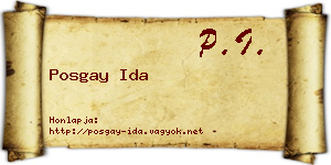 Posgay Ida névjegykártya